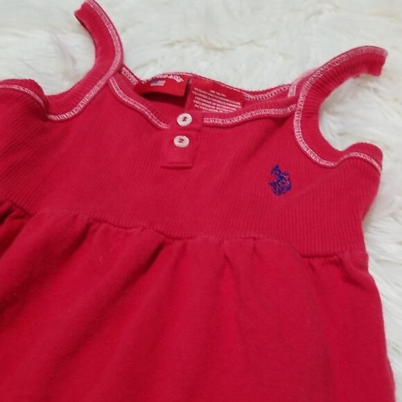 US. Polo Assn. Toddler Red Tank Dress - Picture 2 of 5